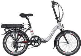 Lovelec Bici Lovelec Lugo - Bicicletta elettrica pieghevole a batteria da 10 Ah, per esterni, pieghevole, pieghevole, colore argento