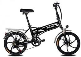 LUO Bici LUO Bici, bici elettrica da montagna per adulti, batteria al litio da 48 V, 7 velocità aerospaziale in lega di alluminio pieghevole bicicletta elettrica ruote da 20 pollici, nero, 45 km, Nero, 45KM