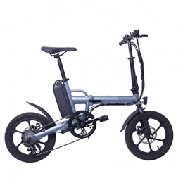 LWL Bici LWL Bicicletta elettrica pieghevole per adulti 250W 16 pollici a velocità variabile pieghevole 15. 5 mph bicicletta elettrica 36V13Ah batteria al litio Ebike (Colore: Grigio)