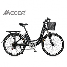 MECER Bici elettriches Mecer - Bicicletta elettrica da citt, 36V 10Ah, colore: nero