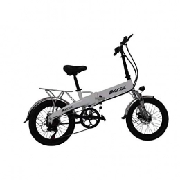 MECER Bici Mecer - Bicicletta pieghevole 20" con assistenza elettrica MEB-PL-20-BK – Autonomia 55 km – 7 velocità Shimano – Unisex – Bianco