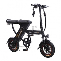 YGWE Bici elettriches Mini Folding Electric Car, Adult Two-wheel Mini Pedal Electric Car, Portable Folding Lithium Battery Travel Battery Car, Outdoor Motorcycle Travel Bicycle (can Withstand 250kg)