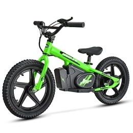 MIO TECK Bici Mio Teck - Electric Balance Bike | Bici Elettrica per Bambini, 16 Pollici, 3-5 anni, 2 Velocità 12-24 Km / h, 24V 170W Brush Motor (Verde Fluo)