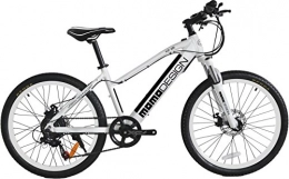 Momo Bici Momo Design K2, Bicicletta Elettrica Mountain Bike, 26'', Velocità 25km / h, Autonomia 32km, Nero / Bianco
