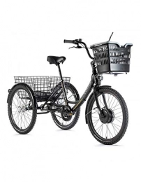 Motodak Bici elettriches Motodak - Triciclo elettrico VAE City Leader Fox 24" Lovelo, unisex, motore anteriore Bafang 36 V, 250 W, 45 nm, in alluminio, nero opaco, oro, 3 V, Shimano Nexus