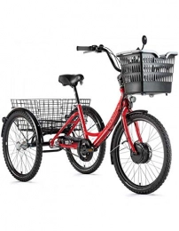 Motodak Bici Motodak - Triciclo elettrico VAE City Leader Fox 24" Lovelo, unisex, motore anteriore Bafang 36 V, 250 W, 45 nm, in alluminio, rosso e bianco, 3 V, Shimano Nexus