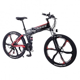 WRJY Bici elettriches Mountain bici elettrica pieghevole per adulti 27, 5"40 km / h E-bike 48V 9AH Batteria agli ioni di litio bicicletta MTB elettrica per uomo donna 21 velocità freni a doppio disco Red