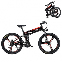 CHXIAN Bici elettriches Mountain Bike Elettrica, 26" Biciclette Elettriche per Adulto con Batteria Rimovibile agli Ioni di Litio da 48 V 8 Ah Bicicletta Pieghevole 21 velocit Unisex (Color : Black)