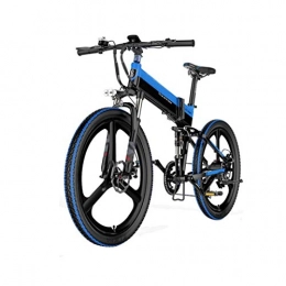 CHXIAN Bici elettriches Mountain Bike Elettrica, 400W Bici Montagna Ebike con Batteria al Litio Rimovibile Sistema Antifurto Design Leggero Grado Impermeabile IP54 (Color : Black-Blue)