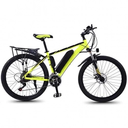 SXZZ Bici elettriches Mountain Bike Elettrica da 26 '', Bicicletta Elettrica con Sedile Posteriore E Luce di Posizione A LED, Bici Elettrica A 21 velocità, Giallo, 10AH