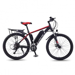 SXZZ Bici elettriches Mountain Bike Elettrica da 26 '', Bicicletta Elettrica con Sedile Posteriore E Luce di Posizione A LED, Bici Elettrica A 21 velocità, Rosso, 10AH