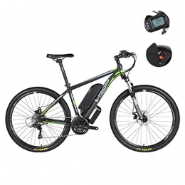 SanQing Bici elettriches Mountain bike elettrica, freno a doppio disco ibrido a 24 velocit per tutte le strade, con interfaccia di ricarica USB e misuratore LCD55 intelligente sensibile all'acqua IP54, Green, 36V27.5IH