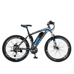 FFF-HAT Bici elettriches Mountain bike elettrica per adulti, auto elettrica a batteria al litio da 26 pollici, 36 V / 10 Ah 250 W, acciaio al carbonio alto, bici a 27 velocità supporta tre modalità di lavoro, nero e blu