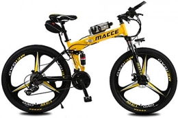 MQJ Ebikes 26"Bike Elettrica Città Bike Bici con Batteria Rimovibile da 12Ah, 21 Velocità Bicicletta Elettrica per Adulti,Giallo,1
