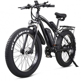 Shengmilo Bici elettriches MX02S Bici elettrica da 26 pollici 1000W Mountain Bike Snow Bike 48V17Ah Batteria al litio 4.0 Pneumatico grasso (Black, Più 1 batteria ricambio)