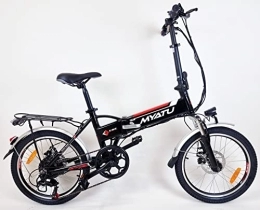 VANKEL Bici MYATU, bicicletta elettrica pieghevole, 20", con cambio Shimano a 7 marce, motore da 250 W, batteria agli ioni di litio da 36 V, 10, 4 Ah, telaio in alluminio, 25 km / h, per uomo e donna, nero