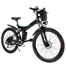 mymotto Bici elettriches Mymotto - Bicicletta elettrica 26pollici, pieghevole, per velocit fino a 25km / h con batteria al Litio , Nero