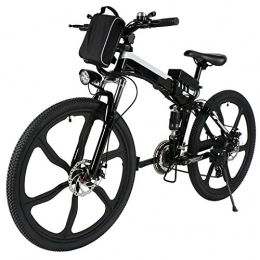 Ncient Bici Ncient Bicicletta Elettrica PIEGHEVOLE Mountain Bike 250 W 30 km / h Shimano 21 in Alluminio Batteria 36 V Luce Anteriore con 2 Modi di Assistenza, Ruote Grandi 26 Pollici, Spina UEEU STOCK