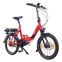 NCM Bici NCM Paris Max N8R / N8C Bicicletta elettrica Pieghevole, 36V 14Ah 504Wh Batteria, 20” (Rosso con Freno a Rullo (N8R))