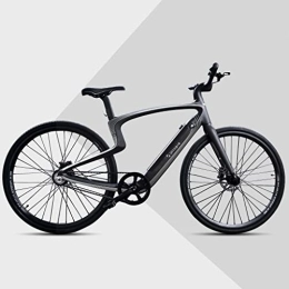 trends4cents Bici NewUrtopia - Bicicletta elettrica intelligente in carbonio, misura L, modello Lyra (nero argento), 35 Nm, indicatore di direzione, anti-furto, navigatore, controllo vocale, AI ultraleggero
