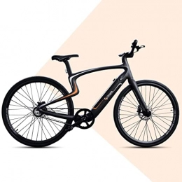 trends4cents Bici elettriches NewUrtopia - Bicicletta elettrica intelligente, in carbonio, misura L, modello Sirius (nero / arancione), 35 Nm, proiezione antifurto, navigatore, app, controllo vocale KI ultraleggero