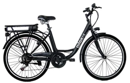 Nilox Bici elettriches Nilox, E-Bike, Bici Elettrica J5, con Pedalata Assistita, 90 Km di Autonomia, Fino a 25 km / h, Brushless High Speed da 250 W, Batteria Removibile 36 V - 13 Ah, Ruote da 26" e Cambio Shimano a 7 Marce