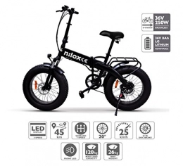 Nilox Bici elettriches Nilox E Bike X4, Fat Bike Pieghevole – Adulto, Nero, Taglia Unica