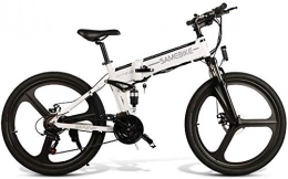 Noacog Bici elettriches Noacog Bicicletta elettrica Pieghevole Portatile con Motore brushless 48 V 66 cm 350 W, per Esterni Bianco
