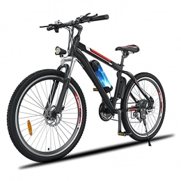 Oppikle Bici elettriches Oppikle E-Bike Bike Mountain Bike Bici Elettrica con Sistema di Cambio a 21 velocità, 250 W, 8 Ah, Batteria agli Ioni di Litio 36 V, City Bike Leggero da 26 Pollici (Nero Rosso)