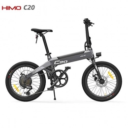 OUXI Bici OUXI HIMO C20 Bicicletta Elettrica, Bici Elettrica Pieghevole con 20'' Pneumatici 250W 10Ah Shimano 6 velocità per Adulti Pendolarismo in Città-Grigio