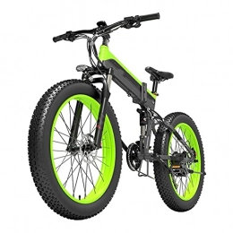 paritariny Bici paritariny Bici elettrica Bici elettrica Pieghevole 100 0W 48 V 12.8AH 40KM / H Bicicletta elettrica per Biciclette E-Bike Mountain Mountain Bike 20 0KG. Caricare (Color : Black Green)