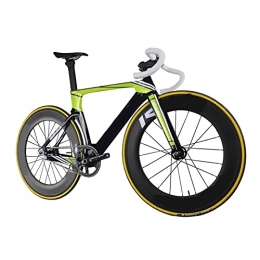 paritariny Bici paritariny Bici elettrica Bicicletta Integrale in Carbonio aerodinamico in Carbonio Senza Freno velocità Singola Bicicletta Verde Dimensioni 49 / 51 / 54 / 56 cm