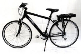 Powerbike Bici elettriches PB bici elettrica Croce uomini con motore anteriore, 36V / 10, 4Ah cremagliera della batteria, il nero