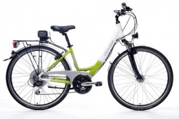 Powerbike Bici PB elettrico Bike City Lady, con BIFS III, 24V / 11, batteria 6Ah, verde / bianco