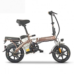 Pc-Hxl Bici Pc-Hxl Biciclette elettriche E-Bike Portatile Pieghevole Intelligente in Alluminio con 48 V Batteria agli ioni di Litio E-Bike Potente Motore da 250 W velocità Massima di Circa 25 km / h, d'oro