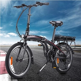 CM67 Bici Pieghevole Bicicletta elettrica Nero per Adulti, In Lega di alluminio Ebikes Biciclette all Terrain Shimano a 7 velocit adatta Bici elettrica Motore 250W Grande Schermo LCD