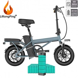 LiRongPing Bici elettriches Potente Bicicletta Elettrica Bicicletta Elettrica Pendolarismo, Pieghevole E-bike Bicicletta Elettrica Per Adulti, 300W Motore, 48V 8AH Ebike Batteria, 30KM / H Velocit ( Color : B , Size : 20AH )