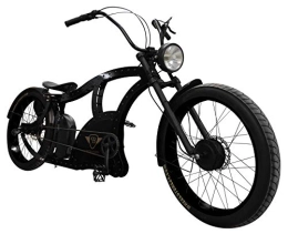 Wheelstore24 Bici Power-Bikes, Pedelec, Bicicletta elettrica 250 W, Fatbike, Cruiser, Bicicletta, Nero