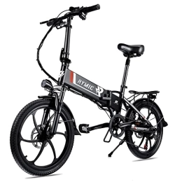 Rymic Bici elettriches Premium pieghevole 20 '' bici elettrica da città, con batteria al litio rimovibile 48 V 10.4 Ah per adulti, 7 velocità cambio elettrico maniglia per bicicletta LCD Meter consegna rapida