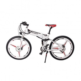 Prescott Bici Prescott Bicicletta elettrica pieghevole bici elettrica pieghevole 250W con batteria agli ioni di litio rimovibile e trasmissione Shimano a 21 velocit. (White)