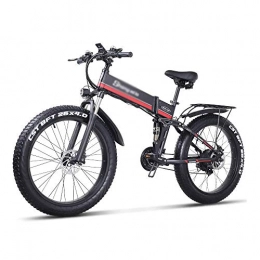 Pumpink Bici elettriches Pumpink E-Bike 1000W Bicicletta elettrica, Folding Mountain Bike, Fat Tire Ebike, 48V 12.8AH, E-Mountain Bike for Adulti, Adolescente (Color : Rosso)