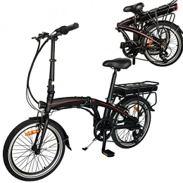 CM67 Bici elettriches Pure Bici Pieghevole Bicicletta pieghevole per adulti City bike elettrica pneumatici da 20 pollici Bicicletta pieghevole con regolatore a 5 velocità Adatto per regali per adulti