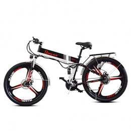 Qinmo Bici elettriches Qinmo Bicicletta elettrica, bici di montagna elettrica pieghevole, biciclette 26 pollici for adulti elettrico, motore 350W, 48V 10.4Ah batteria al litio ricaricabile, sedile regolabile, portatile Bici