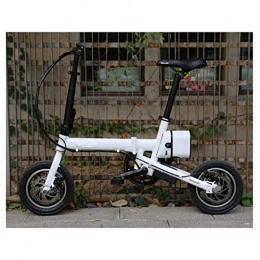 Qinmo Bici elettriches Qinmo Folding Bike Elettrico for Adulti, 36V Rimovibile Batteria al Litio da 12 Pollici Urbano Commuter Bici elettrica 250W Motore Manubrio Alluminio (Color : White)