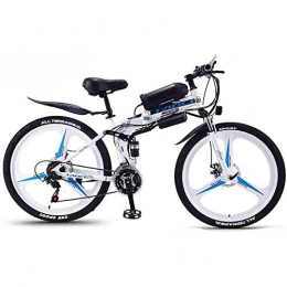 QYL Mountain Bike Elettrico per Adulti, Pieghevole MTB Ebikes Uomo delle Signore delle Donne, 360W 36V 8/10 / 13Ah all Terrain 26" Mountain Bike/Commute Ebike,Blu,8AH