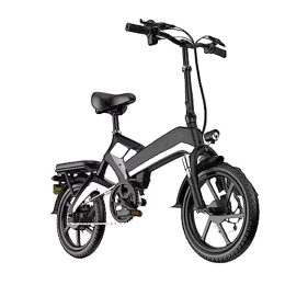 RASHIV Bici elettriches RASHIV Bici elettrica per Adulti, Bicicletta elettrica Portatile Pieghevole assistita, con Batteria Rimovibile 48V 10 / 14AH, carico 200 kg (Black Silver 10 Capacity)