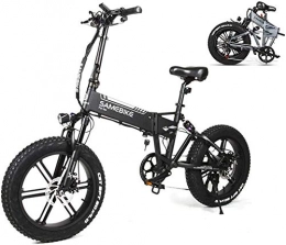 RDJM Bici elettriches RDJM Bciclette Elettriche Sospensione Bici elettrica 500W Completa Fat Tire Ebike Bicicletta Pieghevole elettrica con 48V 10.4AH Batteria al Litio for Adulti (Color : Black)