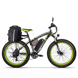 RICH BIT Bici elettriches RICH BIT 012 Mountain bike elettrica 1000w Bicicletta Elettrica con 48V 12.5Ah Batteria al Litio Rimovibile, Display LCD, Shimano a 21 velocità (Nero verde 2.0, Batteria al litio 48V12.5Ah)