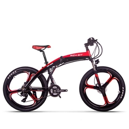 RICH BIT Bici elettriches RICH BIT 250W RT880 Bicicletta elettrica 26 Pollici Bicicletta Pieghevole 36V * 9.6Ah LG Li-Batteria Mountain Bike MTB Shimano 21 velocità Freno a Disco Idraulico (Rosso)