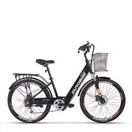 RICH BIT Bici elettriches RICH BIT Bici da città elettrica da donna Smart eBike ruote da 26 pollici, batteria 36V 8Ah ION, autonomia fino a 50-80 km (Nero)